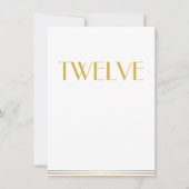 Gold White Great Gatsby Wedding Table Cards 12 Einladung (Vorderseite)