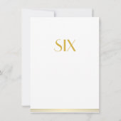 Gold White Great Gatsby Wedding Table Cards sechs Einladung (Rückseite)