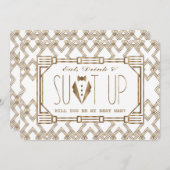 Gold & White Great Gatsby WERDEN SIE MEIN TRAUZEUG Einladung (Vorne/Hinten)