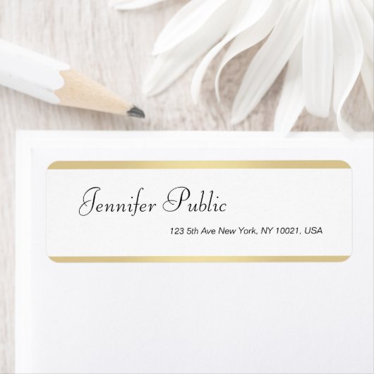 Gold White Handwriting Script Name Modernes Elegan (Insitu)