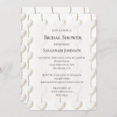 Gold White Hearts Brautparty Einladung (Vorne/Hinten)