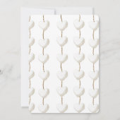 Gold White Hearts Brautparty Einladung (Rückseite)