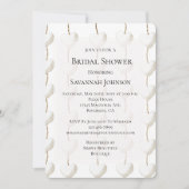 Gold White Hearts Brautparty Einladung (Vorderseite)