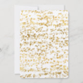 Gold White Hearts Wedding Einladungen (Rückseite)