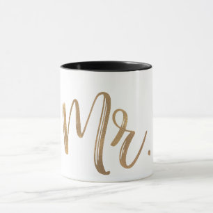 Gold & White Herr. Typografie Modernes Minimal Des Tasse