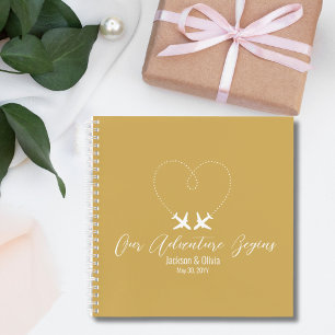 Gold & White Hochzeit, Zwei Flugzeuge bilden ein H Notizblock
