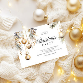 Gold & White Holiday Einladung | Elegante Einricht