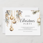 Gold & White Holiday Einladung | Elegante Einricht (Vorderseite)