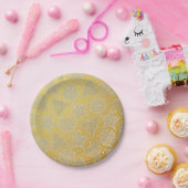 Gold & White Holiday Muster Maßgeschneiderte Weihn Pappteller (Party)