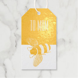 GOLD WHITE HONEY BUZZY BUMBLE BIS INSEKT TEXT GESCHENKANHÄNGER