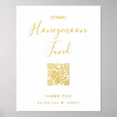 Gold White Honeymoon Fund Hochzeit Foliendrucke (Vorderseite)