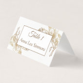 Gold White Imitats Metal Floral Wedding Name Place (Vorderseite)