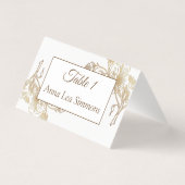 Gold White Imitats Metal Floral Wedding Name Place (Rückseite)