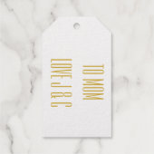 GOLD & WHITE INTRICATE FEATHER PATTERN CUSTOM TEXT GESCHENKANHÄNGER (Rückseite)