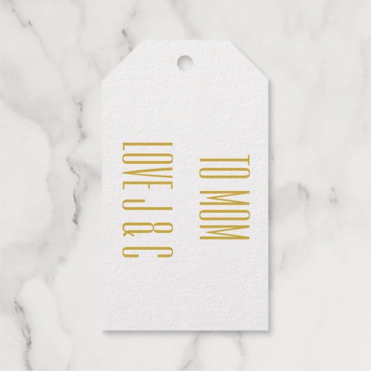 GOLD & WHITE INTRICATE FEATHER PATTERN CUSTOM TEXT GESCHENKANHÄNGER (Rückseite)