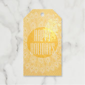 GOLD & WHITE INTRICATE FEATHER PATTERN CUSTOM TEXT GESCHENKANHÄNGER (Vorderseite)