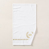 Gold White Laurel Wreath Monogram Badhandtuch Set (Handtuch)