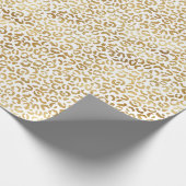 Gold White Leopard Print Geschenkpapier (Ecke)