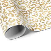 Gold White Leopard Print Geschenkpapier (Rolleneckpunkt)