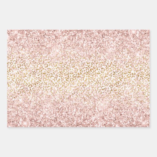 Gold White Leopard Print Geschenkpapier Set (Vorderseite 3)