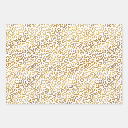 Gold White Leopard Print Geschenkpapier Set (Vorderseite 2)
