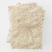 Gold White Leopard Print Geschenkpapier Set (Beispiel)