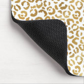Gold White Leopard Print Mousepad (Ecke)