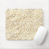 Gold White Leopard Print Mousepad (Mit Mouse)