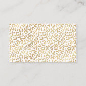Gold White Leopard Print Visitenkarte (Rückseite)