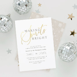 Gold & White Maaking Spirituosen Helles Weihnachts Einladung