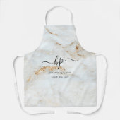 Gold White Marble Business Staff Uniform Monogram Schürze (Vorderseite)