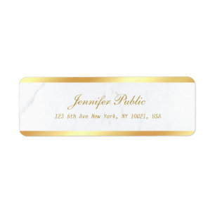 Gold White Marble Calligraphic Script Text Elegant