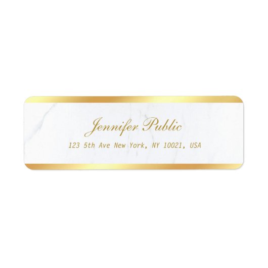 Gold White Marble Calligraphic Script Text Elegant (Vorne)