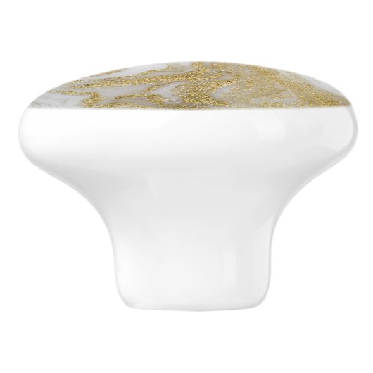 GOLD WHITE MARBLE CUSTOM KERAMIKKNAUF (Seitenansicht)