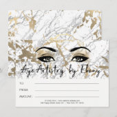 Gold White Marble Makeup Beauty Certificate Ebony1 (Vorne/Hinten)