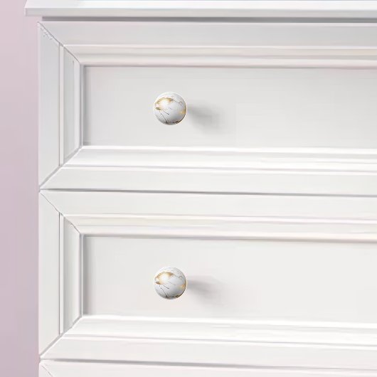 Gold White Marble Orb Keramikknauf