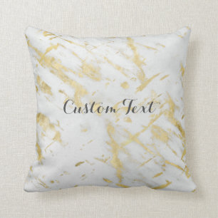 Gold & White Marmor Glam Elegant Designer Stil Kissen