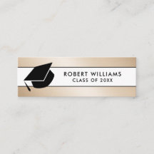 Gold White Metallic Grad Cap Graduation Einsatz