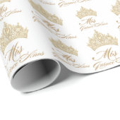 Gold White Mis Quince Anos Elegante Tiara Geschenkpapier (Rolleneckpunkt)