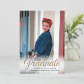 Gold White Mist Foto High School Abschluss Einladung (Stehend Vorderseite)