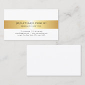Gold White Modern Beruflich Simple Design Chic Visitenkarte (Vorne/Hinten)