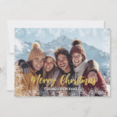Gold White Modern Elegantes Foto Weihnachten (Vorderseite)