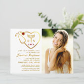 Gold White Modern Nursing School Graduation Party Einladung (Stehend Vorderseite)