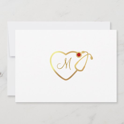 Gold White Modern Nursing School Graduation Party Einladung (Rückseite)