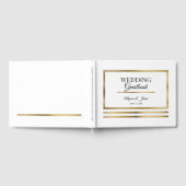 Gold | White Modern Simple Elegante Wedding Gästebuch (Voll)