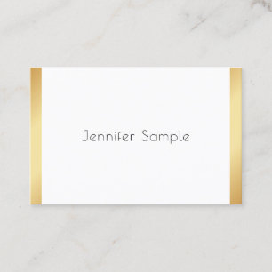 Gold White Moderne Beruflich Elegante Trendy Visitenkarte