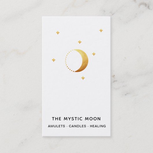 *~* Gold White - Mondstars Mystic Moon Luna Visitenkarte (Vorderseite)