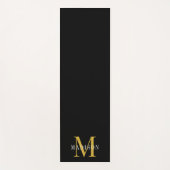 Gold White Monogram Black Yogamatte (Vorderseite)