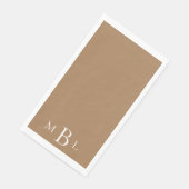 Gold White Monogram Elegante Wedding Serviette (Ecke)
