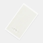 Gold & White Monogram Swash Script Creme Serviette (Ecke)